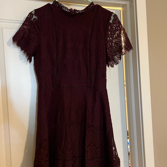 Vici - Honor Me Lace Dress (Wine) - Picture 1 of 5